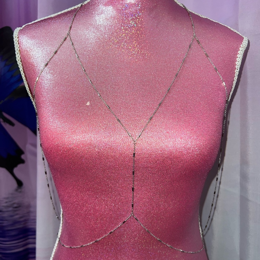 silver y2k body/waist chain